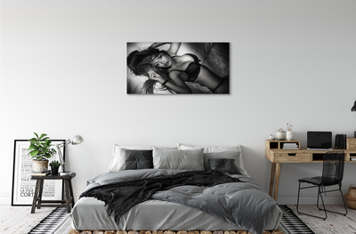 Obrazy na plátně Žena černé a bílé