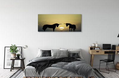 Obrazy na plátně Polní sunset jednorožci