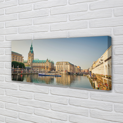 Obrazy na plátně Německo Hamburg River katedrála