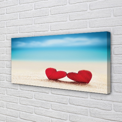 Obrazy na plátně Srdce červené písečné moře