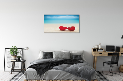 Obrazy na plátně Srdce červené písečné moře