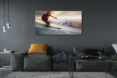 Obrazy na plátně lyžařské hůlky muž
