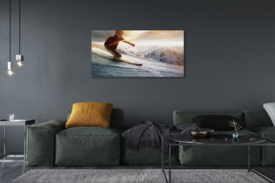 Obrazy na plátně lyžařské hůlky muž