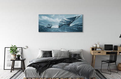 Obrazy na plátně Moře bouře nebe loď