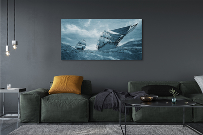 Obrazy na plátně Moře bouře nebe loď