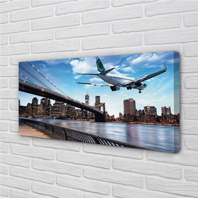 Obrazy na plátně Letadel mraky město
