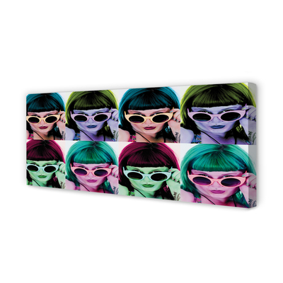 Obrazy na plátně Ženského vlasy barevné brýle