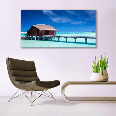Obraz na plátně Moře Pláž Dům Architektura
