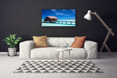 Obraz na plátně Moře Pláž Dům Architektura