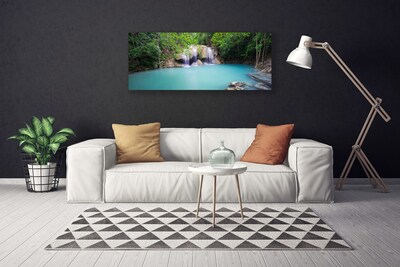 Obraz na plátně Vodopád Les Jezero Příroda
