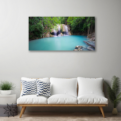 Obraz na plátně Vodopád Les Jezero Příroda