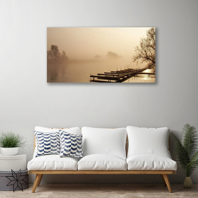 Obraz na plátně Most Voda Mlha Krajina