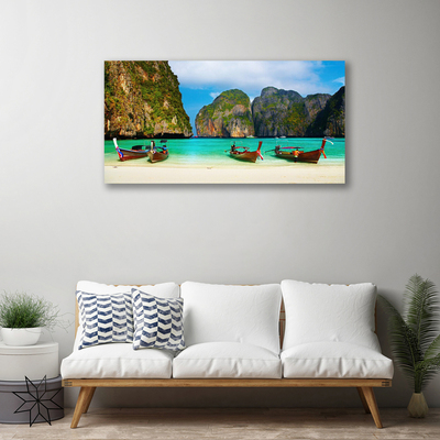 Obraz na plátně Pláž Moře Hory Krajina