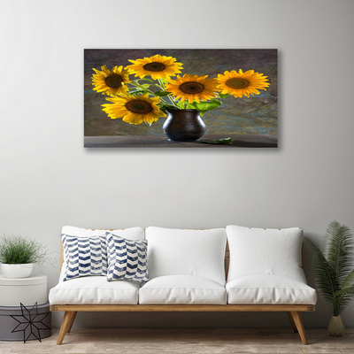 Obraz na plátně Slunečnice Váza Rostlina