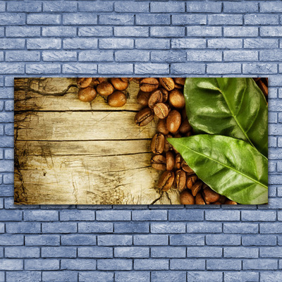 Obraz na plátně Zrnka Káva Listy Kuchyně