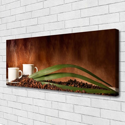 Obraz na plátně Šálky Káva Zrnka Kuchyně