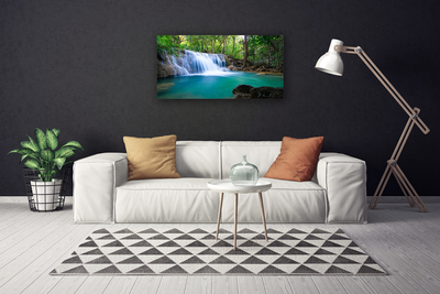 Obraz na plátně Vodopád Jezero Les Příroda