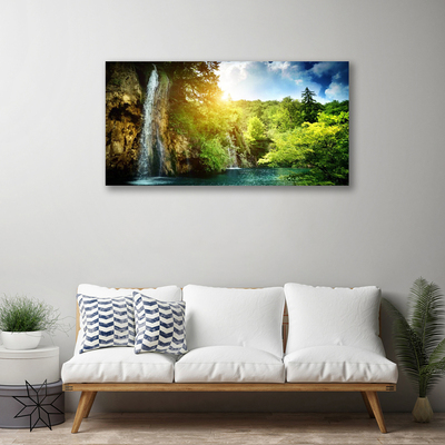 Obraz na plátně Vodopád Stromy Krajina