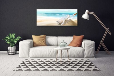Obraz na plátně Pláž Láhev Dopis Umění