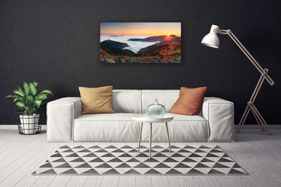 Obraz na plátně Hory Mraky Slunce Krajina