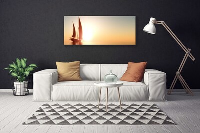 Obraz na plátně Loďka Moře Slunce Krajina