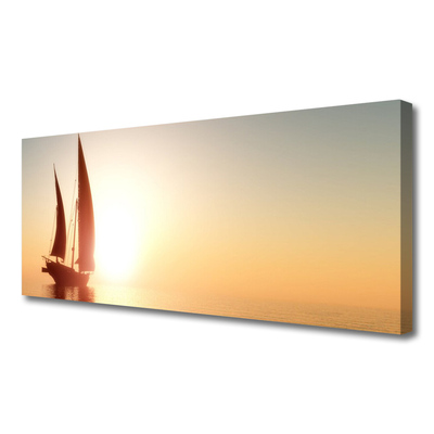 Obraz na plátně Loďka Moře Slunce Krajina
