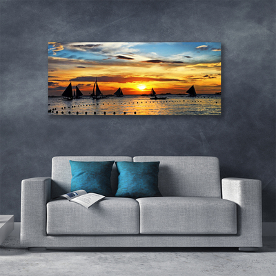 Obraz na plátně Loďky Moře Slunce Krajina