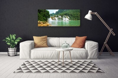 Obraz na plátně Les Vodopád Krajina