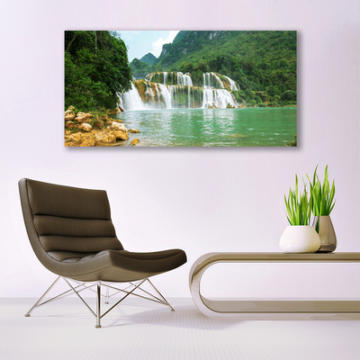 Obraz na plátně Les Vodopád Krajina