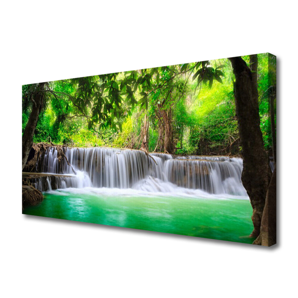 Obraz na plátně Vodopád Jezero Les Příroda