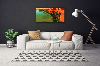 Obraz na plátně Jezero Poušť Palmy