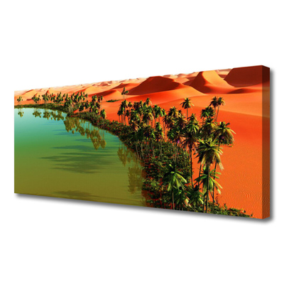 Obraz na plátně Jezero Poušť Palmy
