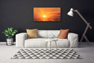 Obraz na plátně Slunce Nebe Hora Krajina