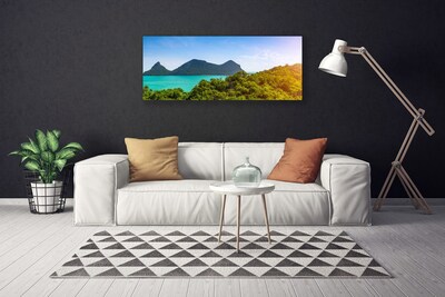 Obraz na plátně Hory Moře Stromy Krajina