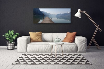 Obraz na plátně Molo Jezero Hory Krajina