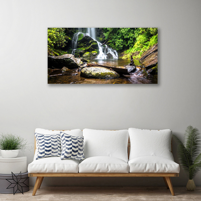 Obraz na plátně Vodopád Kameny Les Příroda