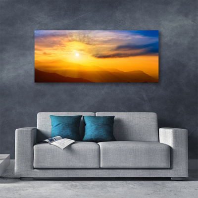 Obraz na plátně Hory Slunce Mraky Krajina