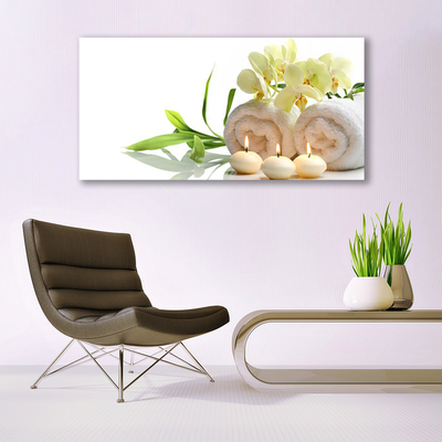 Obraz na plátně Lázně Ručníky Svíce Orchidej