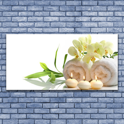 Obraz na plátně Lázně Ručníky Svíce Orchidej