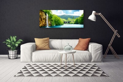 Obraz na plátně Hory Les Jezero Příroda