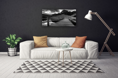 Obraz na plátně Molo Černobílé Jezero