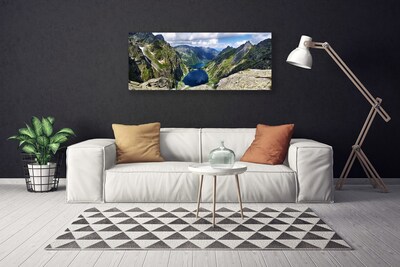 Obraz na plátně Hory Údolí Jezera Vrcholy