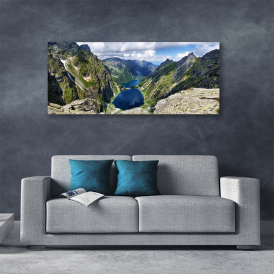 Obraz na plátně Hory Údolí Jezera Vrcholy