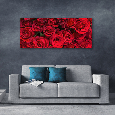 Obraz na plátně Červené Růže Květiny Příroda