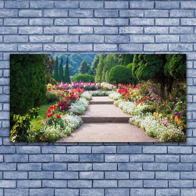 Obraz na plátně Park Květiny Schody Zahrada