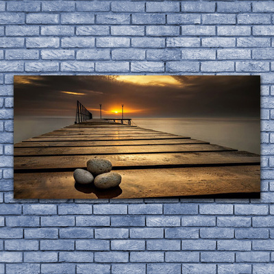 Obraz na plátně Moře Molo Západ Slunce
