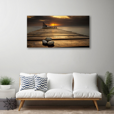 Obraz na plátně Moře Molo Západ Slunce