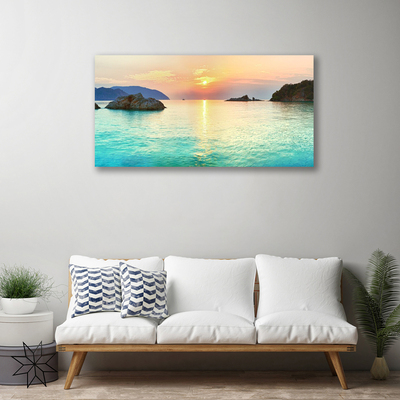 Obraz na plátně Slunce Skály Moře Krajina