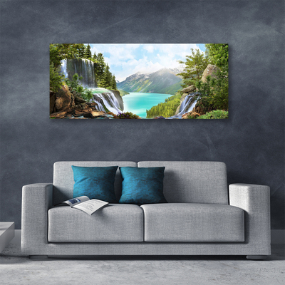 Obraz na plátně Záliv Vodopád Hory