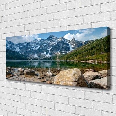 Obraz na plátně Hory Les Jezero Kameny